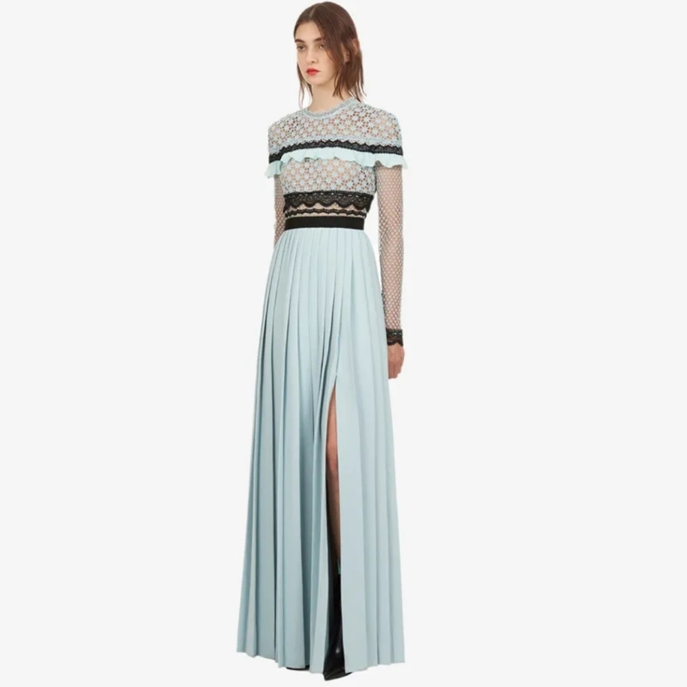 Light blue gown